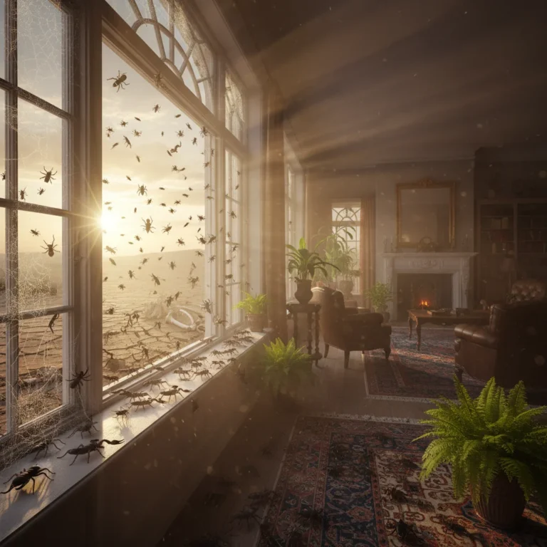 Insects entering a sunlit home, escaping outdoor heat.